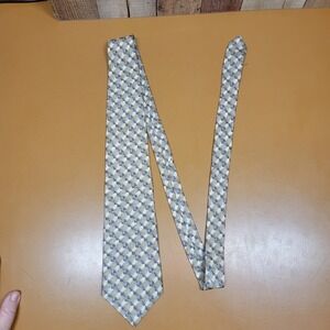 ANDHURST Mens 100% Silk Geometric Pattern Necktie Made in USA